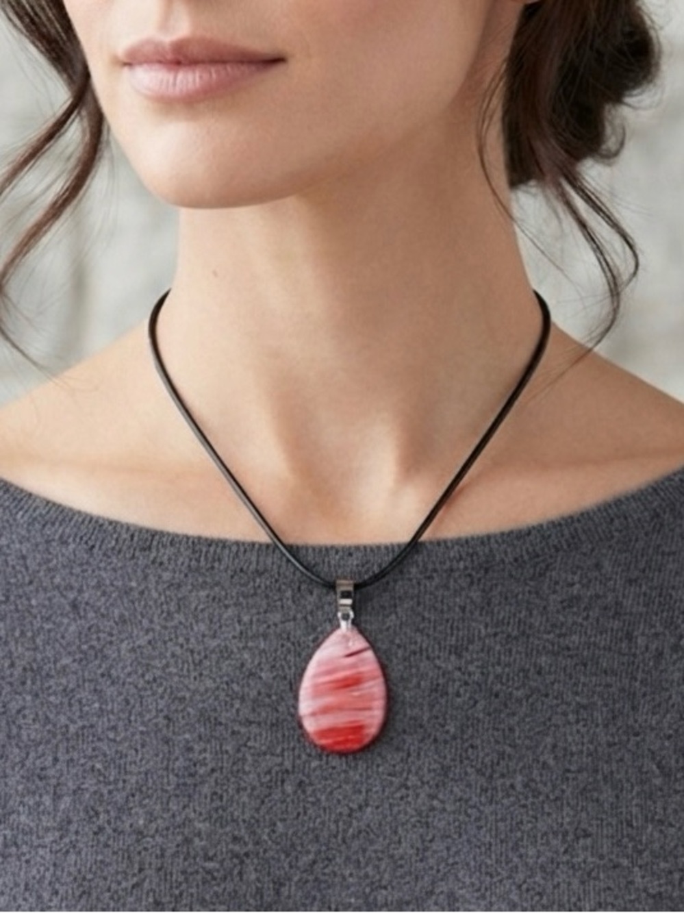 Bohemian coral/pinkish like stone necklace